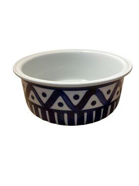 Dansk Arabesque Blue White Souffle Casserole Baking Dish 8 Inch Discontinued